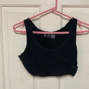 Fruit of the Loom Black Fitted Crop Sports Bra